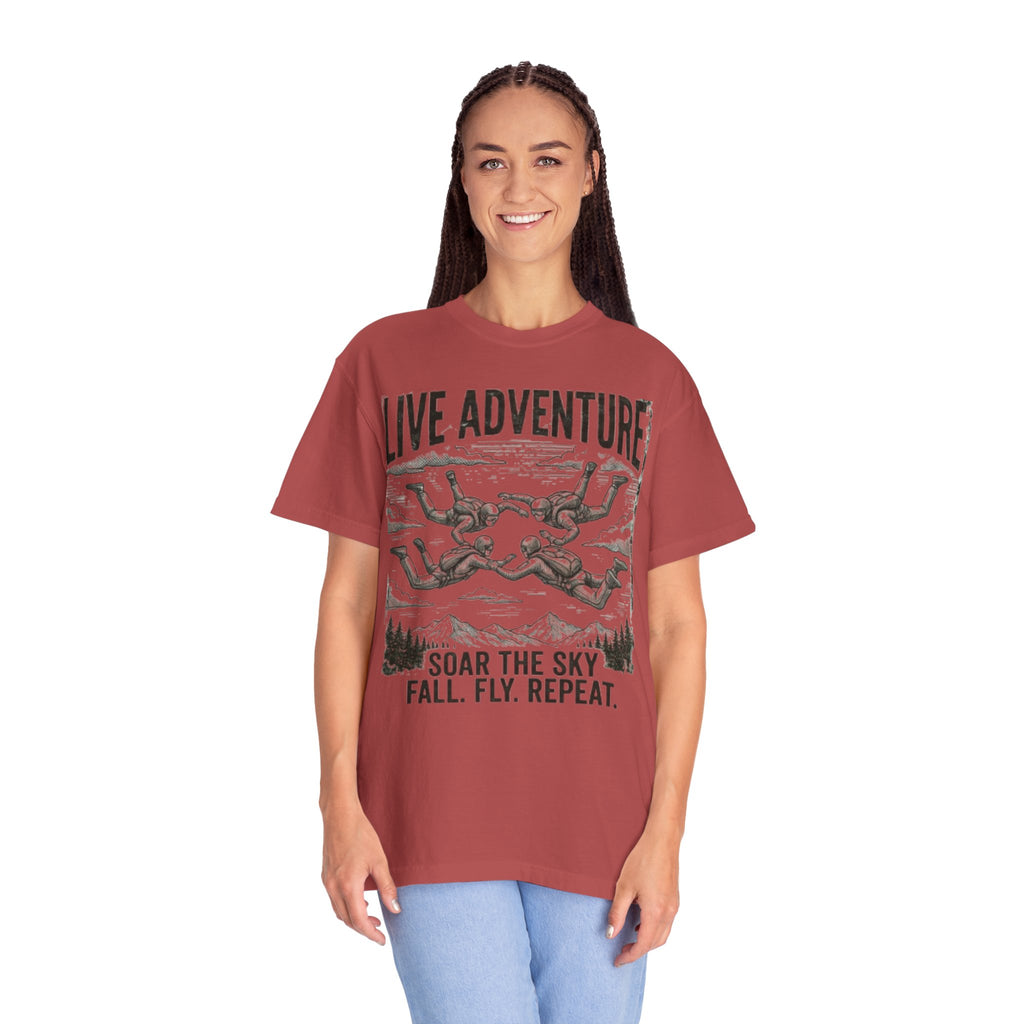 "Live Adventure - Skydive" Unisex Garment-Dyed Tee