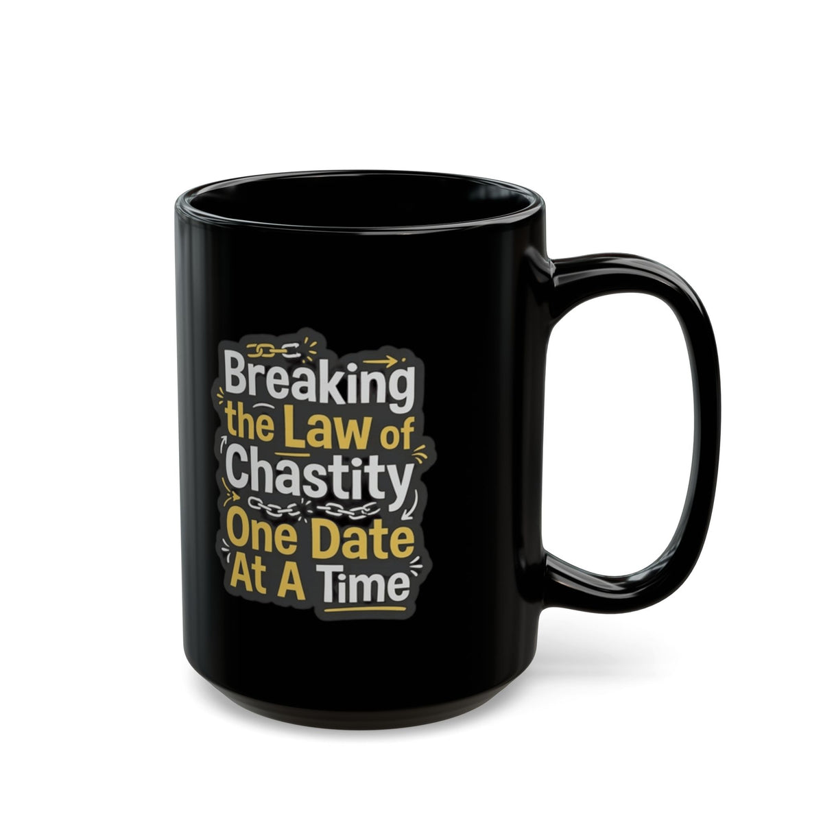 "Breaking the Law of Chastity" Black Ceramic Mug