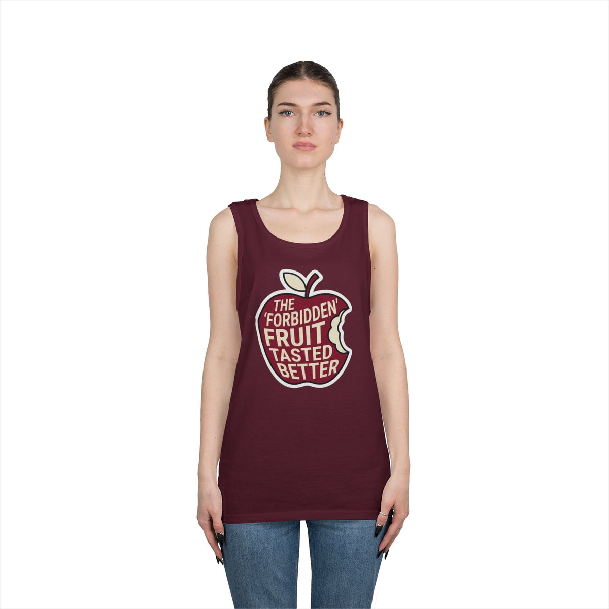 Color: Maroon | Good Book Series Forbidden Fruit Tasted Better Tank Top