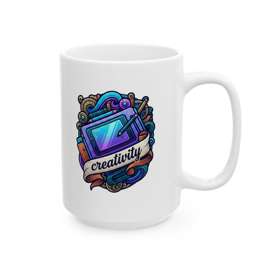 "Creativity" White Ceramic Mug