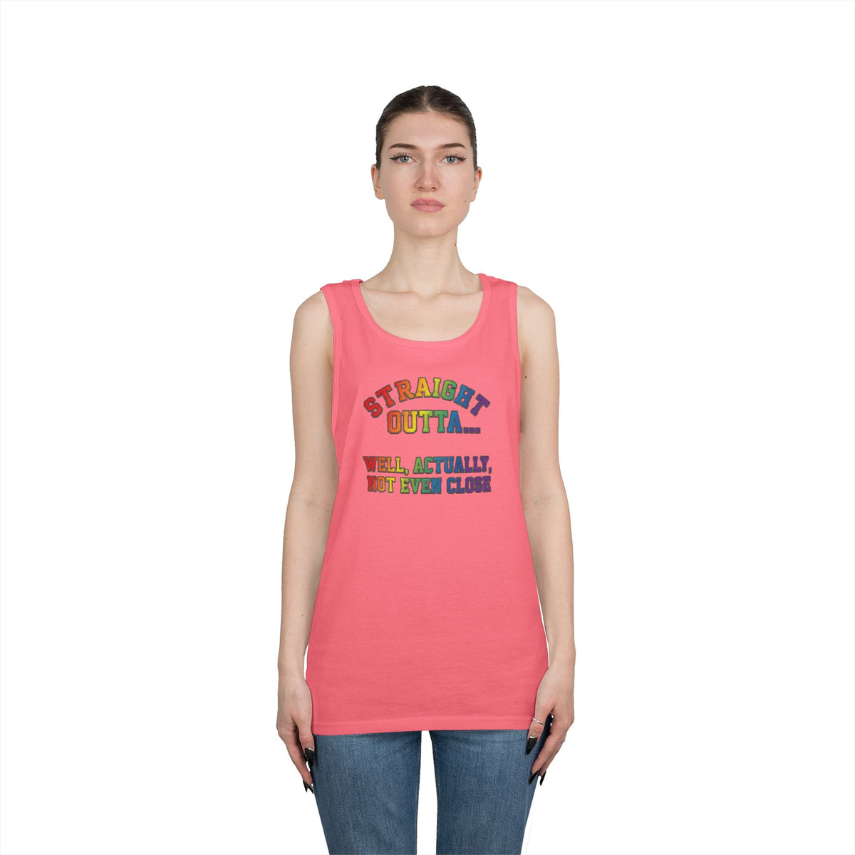 Color: Safety Pink | Straight Outta Not Even Tank Top