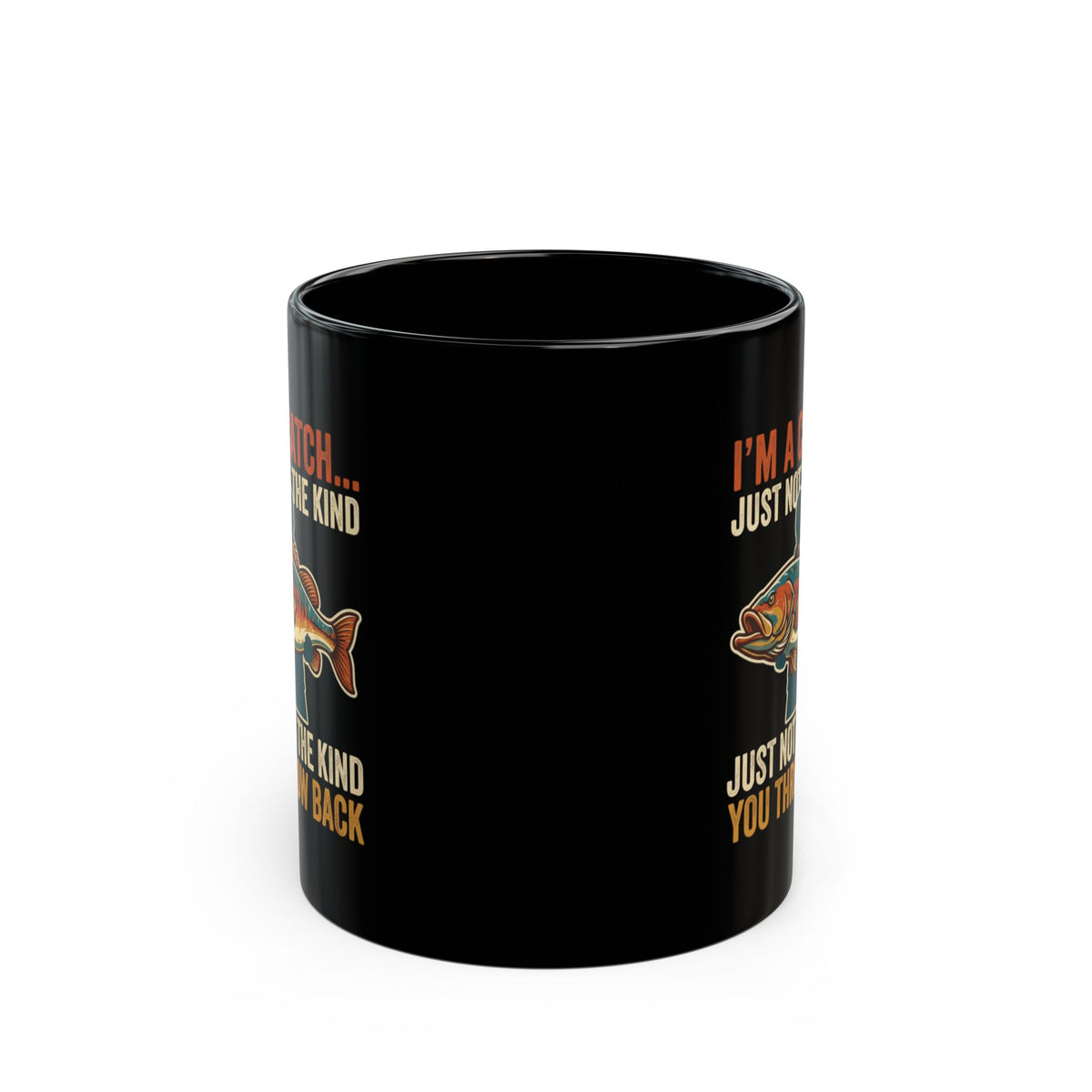 "I'm A Catch" Black Ceramic Mug