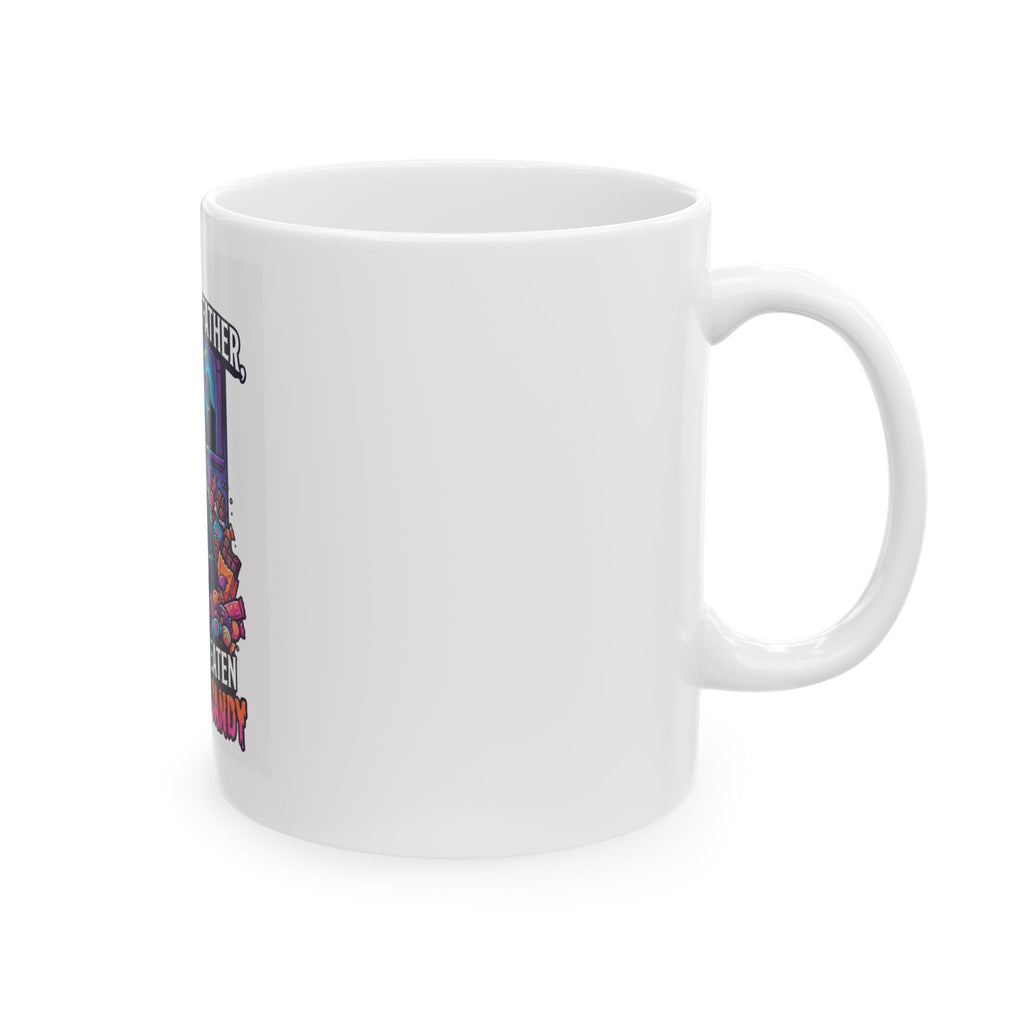 "Forgive Me Father Too Much Candy" White Ceramic Mug