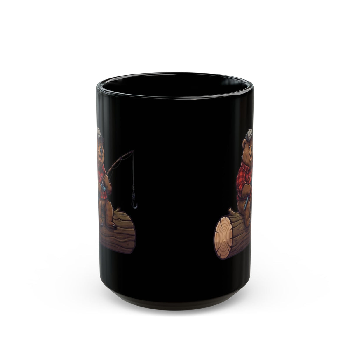 "Bear Master Baiter" Black Ceramic Mug — Graphic