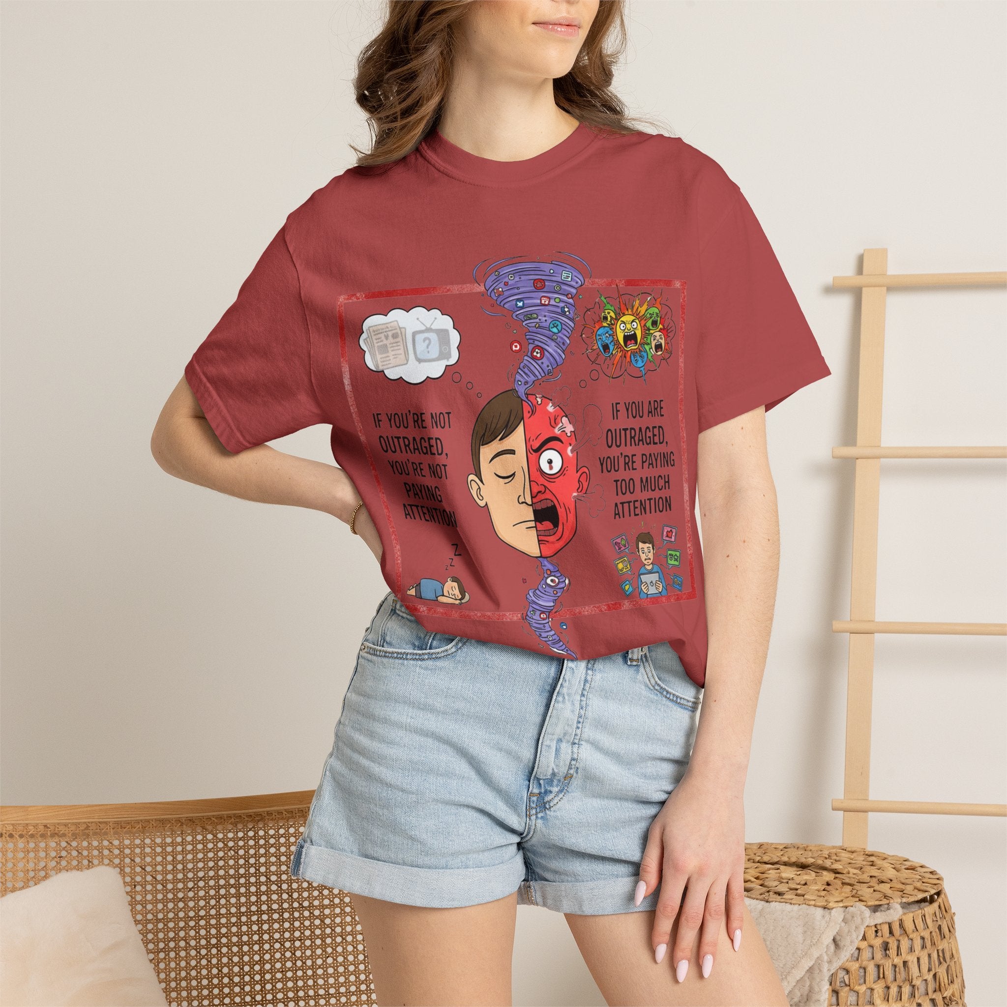 "The Outrage Paradox" Unisex Garment-Dyed T-shirt