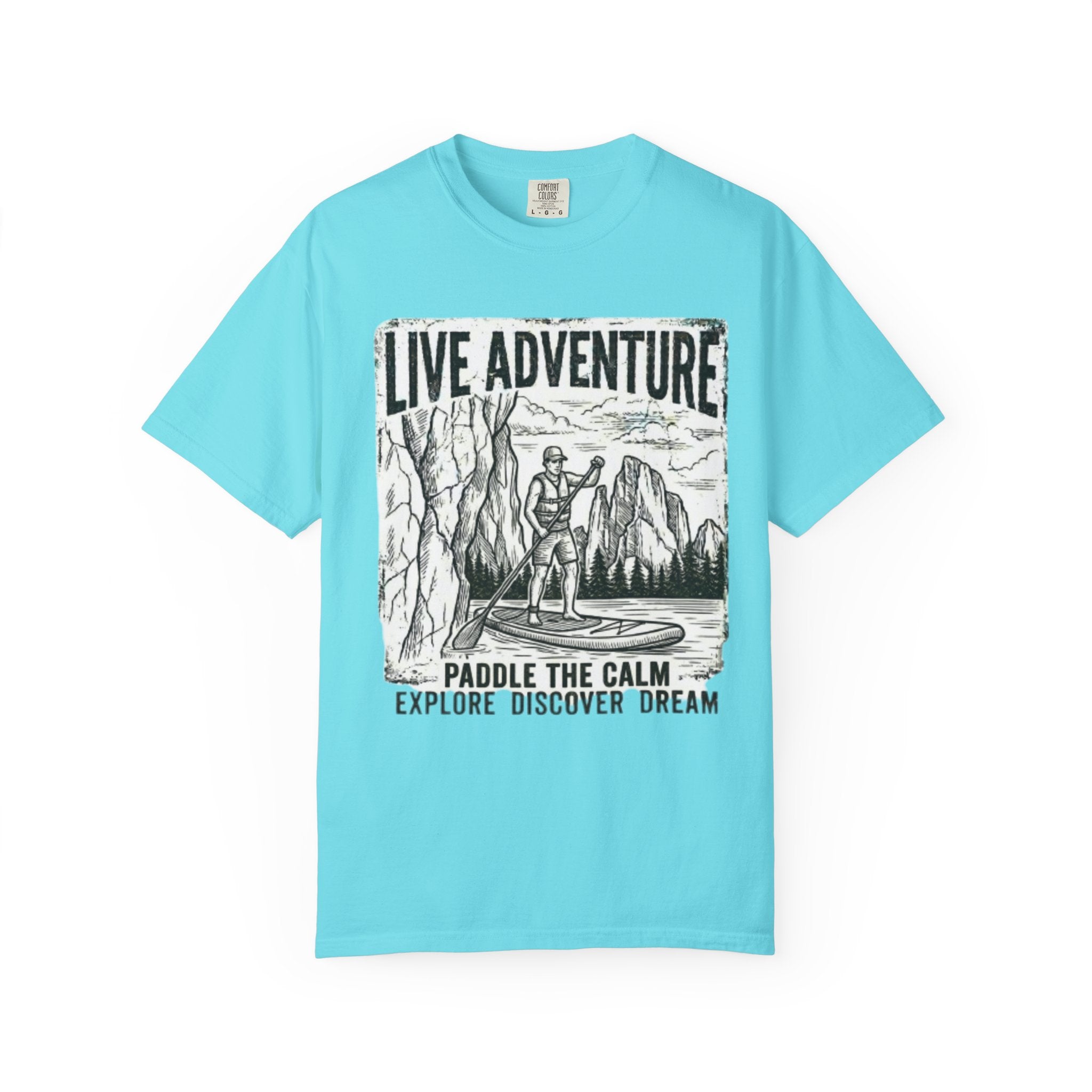 "Live Adventure - Paddle Board" Unisex Garment-Dyed Tee