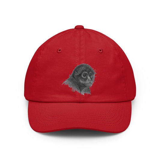 Color: Red | Pencil Sketch Art Spider Monkey Dad Hat — Graphic