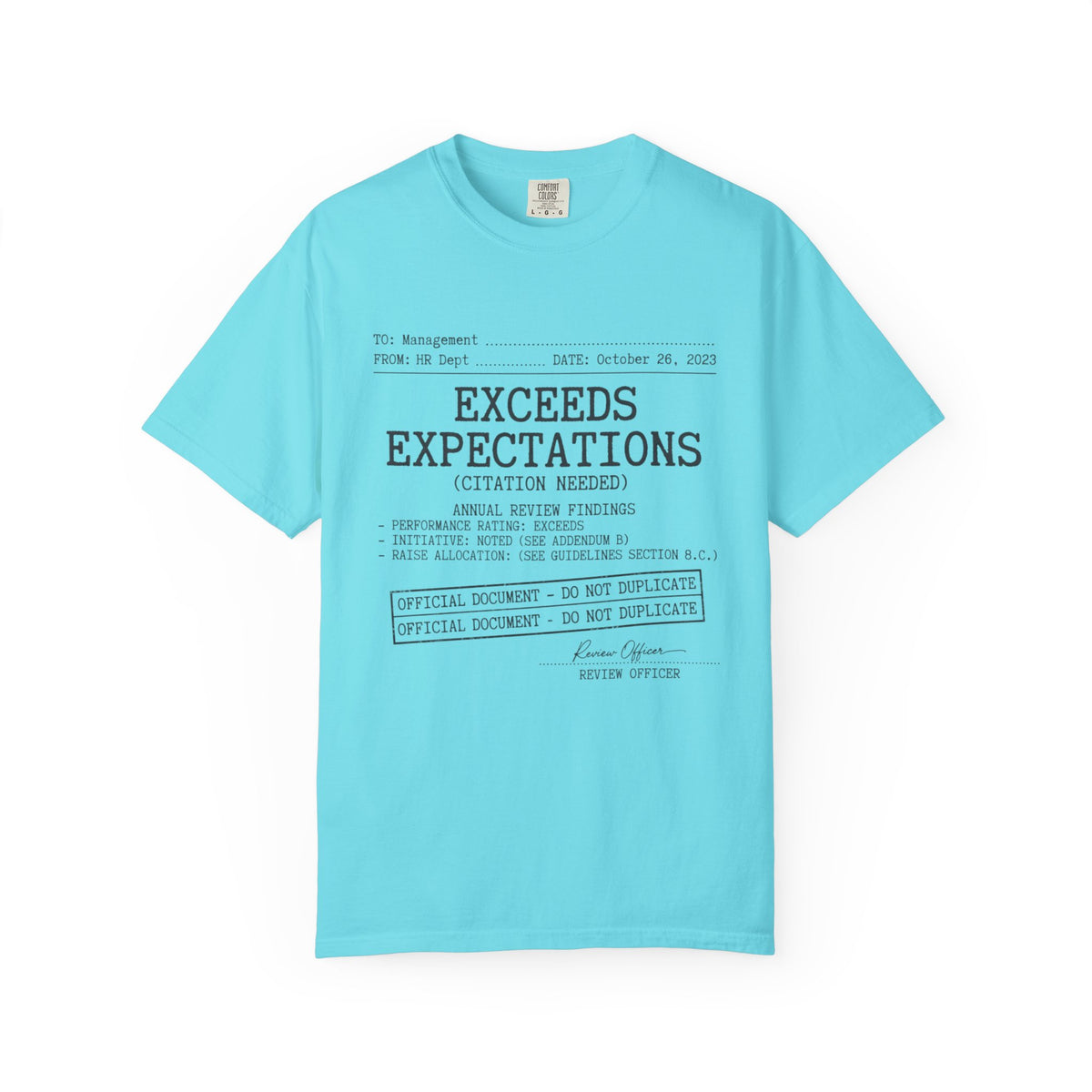 Color: Lagoon Blue | Exceeds Expectations Unisex Garment-Dyed Tee