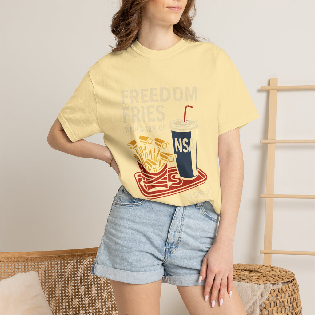 "Freedom Fries (With Extra Eyes)" Unisex Garment-Dyed T-shirt