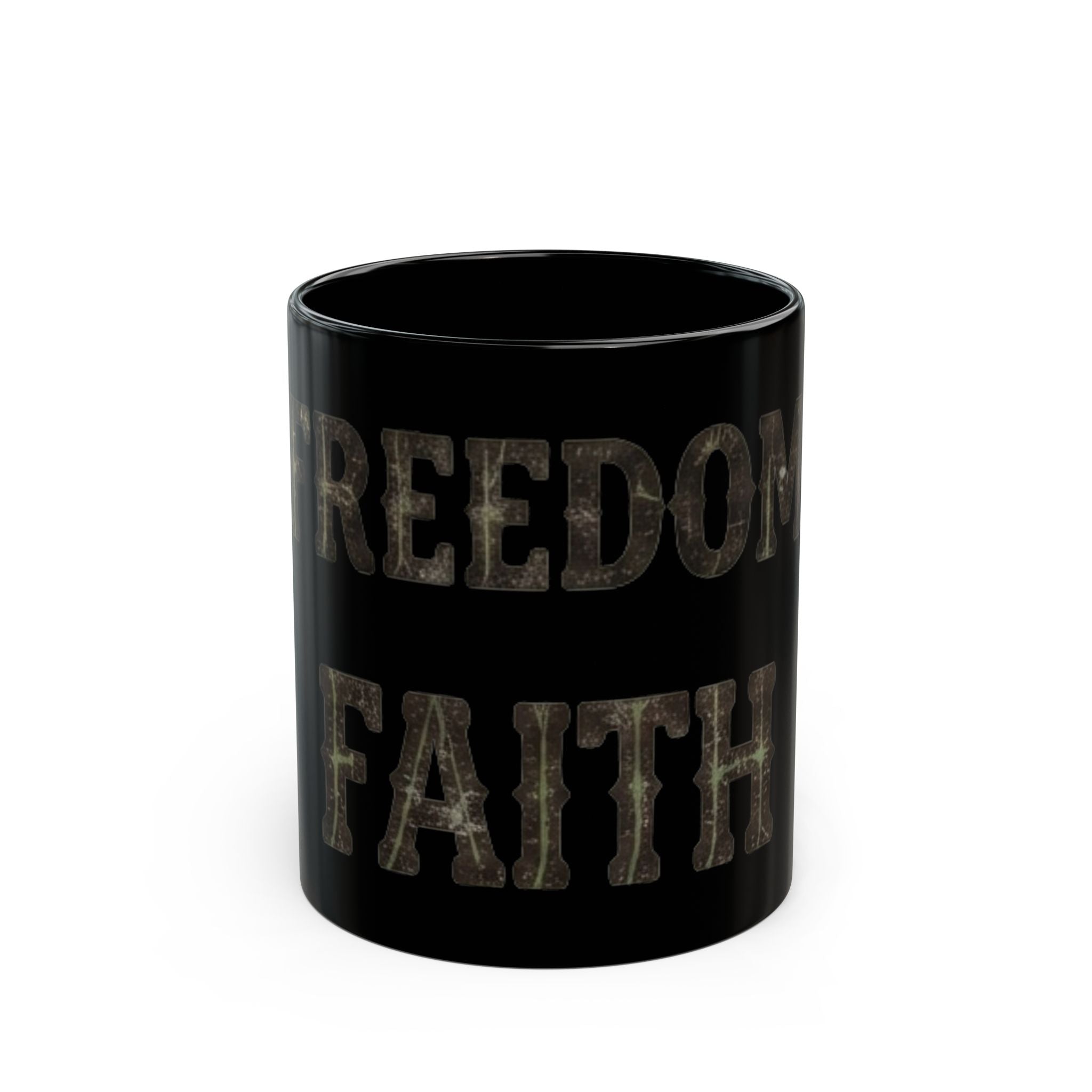 "Religious Freedom" Black Ceramic Mug — Graphic