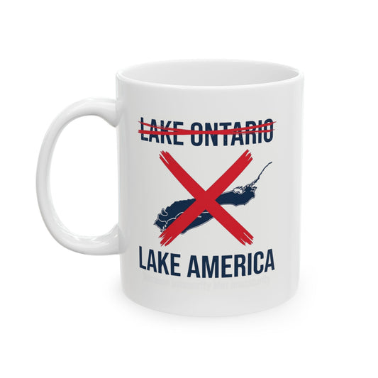 "Lake America" White Ceramic Mug