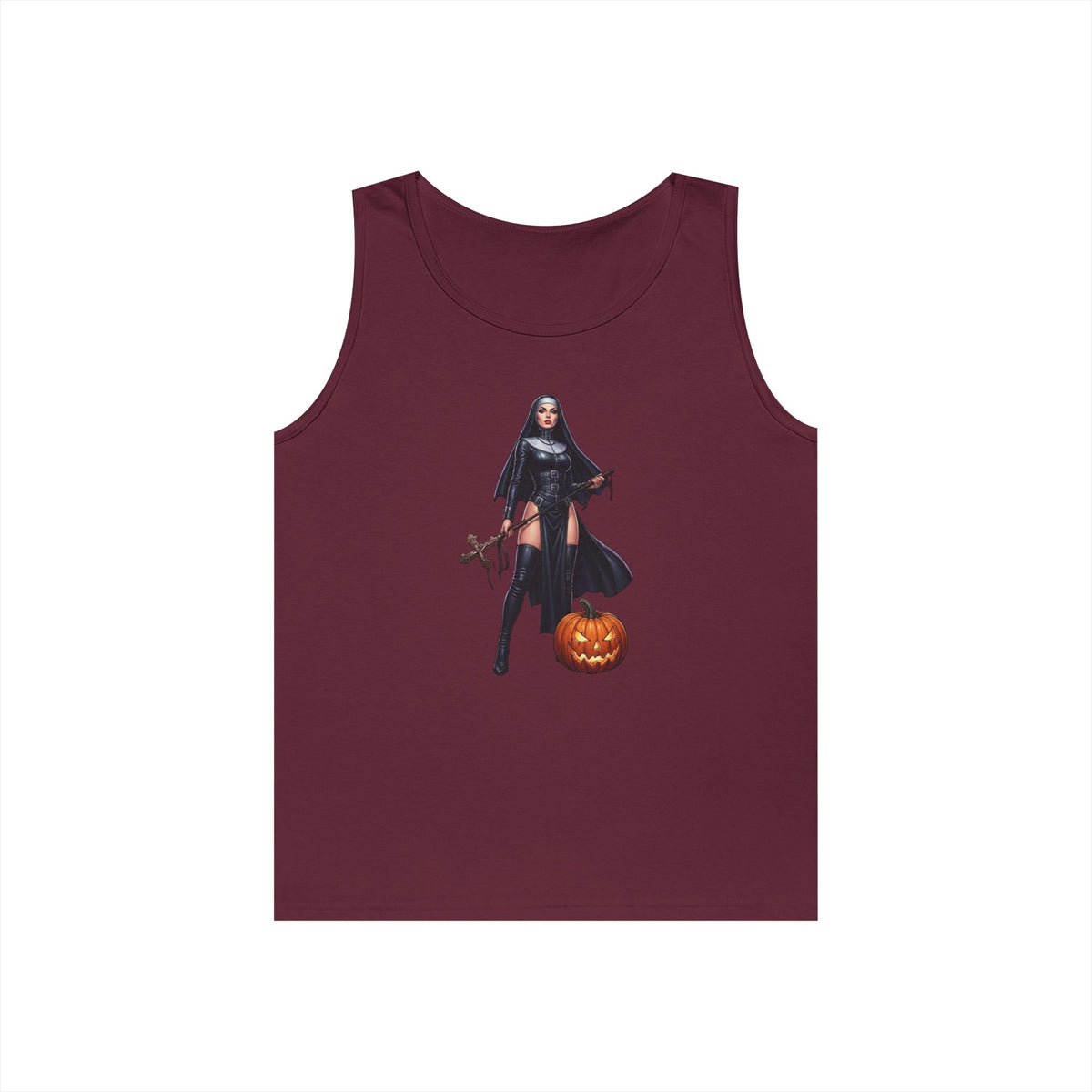 Color: Maroon | Sexy Halloween Nun Tank Top