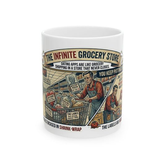 "Infinite Grocery Store" White Ceramic Mug