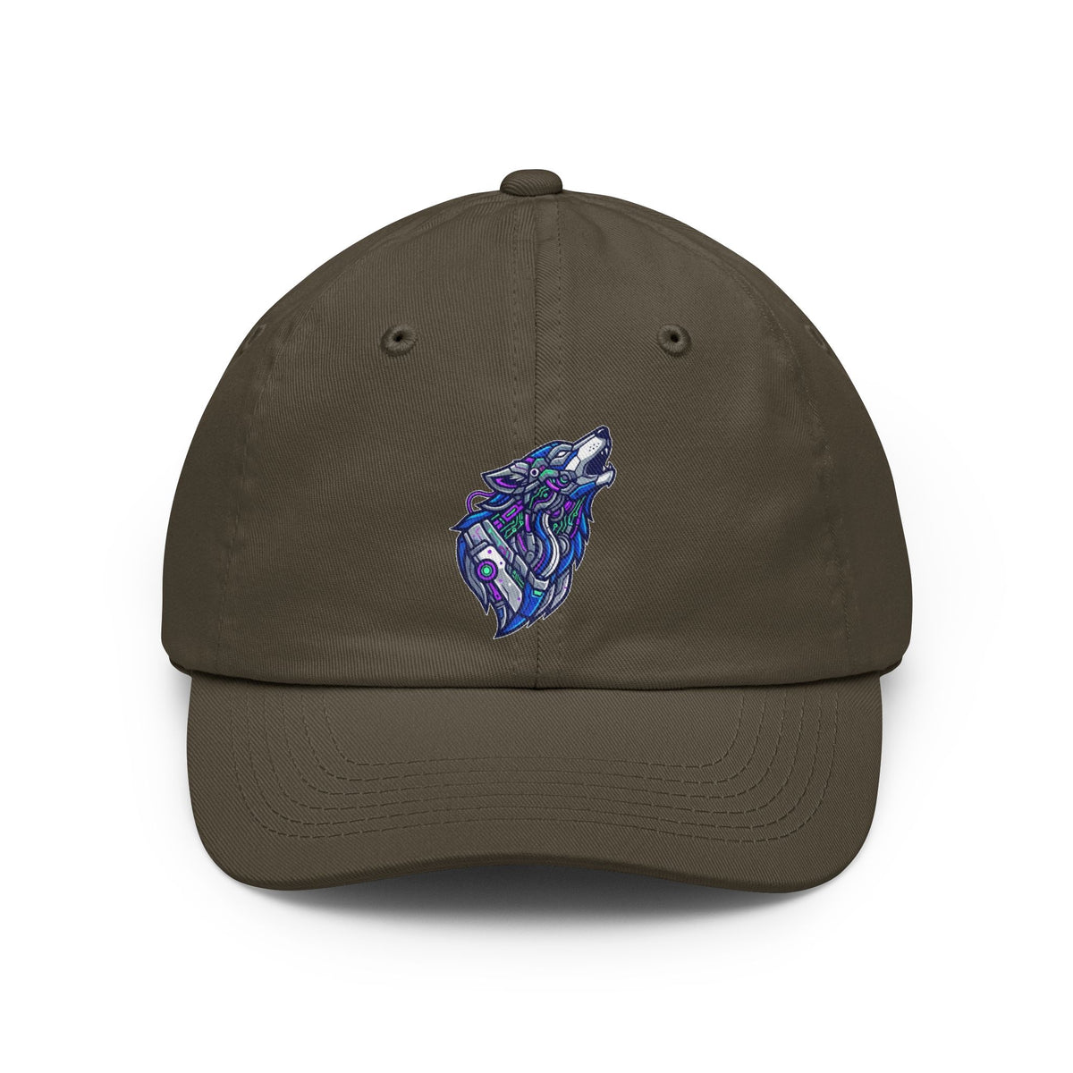 Color: Olive | Cyber Wolf Dad Hat