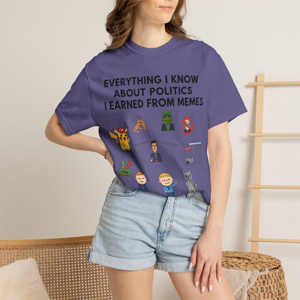 "Advanced Degrees in Memes" Unisex Garment-Dyed T-shirt