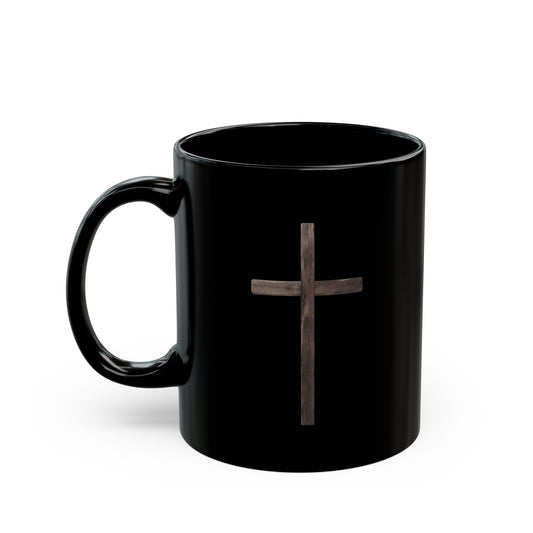 "God Has A Plan For Me" Black Ceramic Mug — Graphic