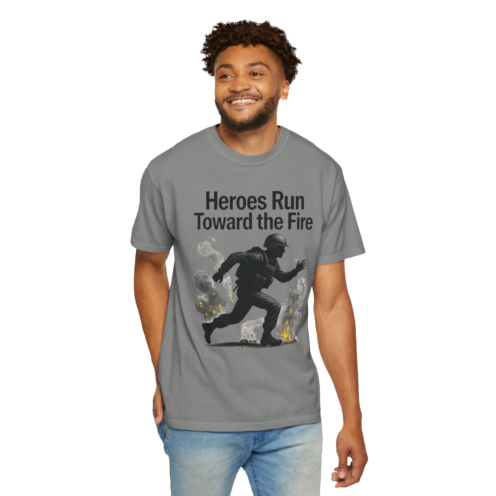 "Heros Run to Fire" Unisex Garment-Dyed T-shirt