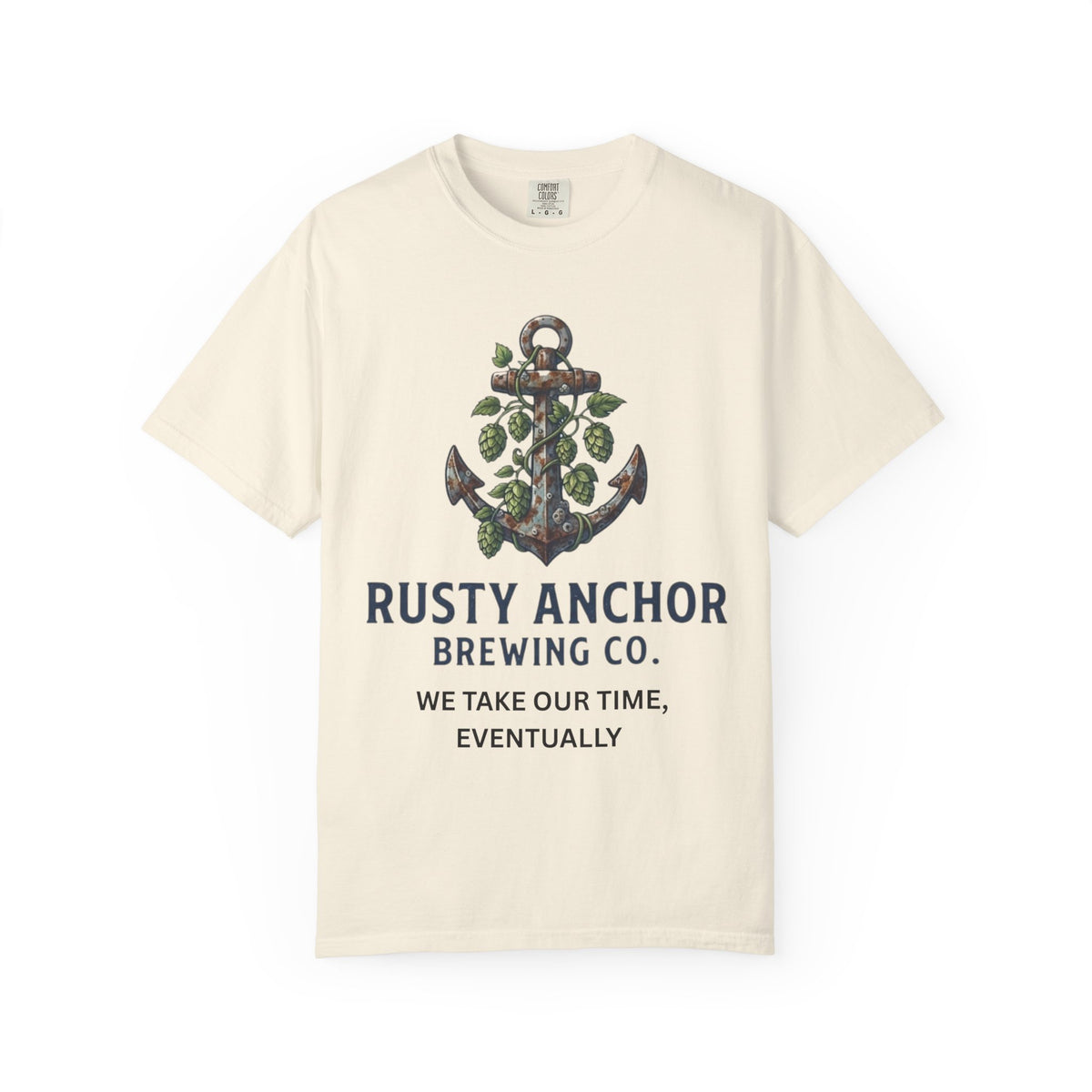 Color: Ivory | Rusty Anchor Brewing Unisex Garment-Dyed Tee