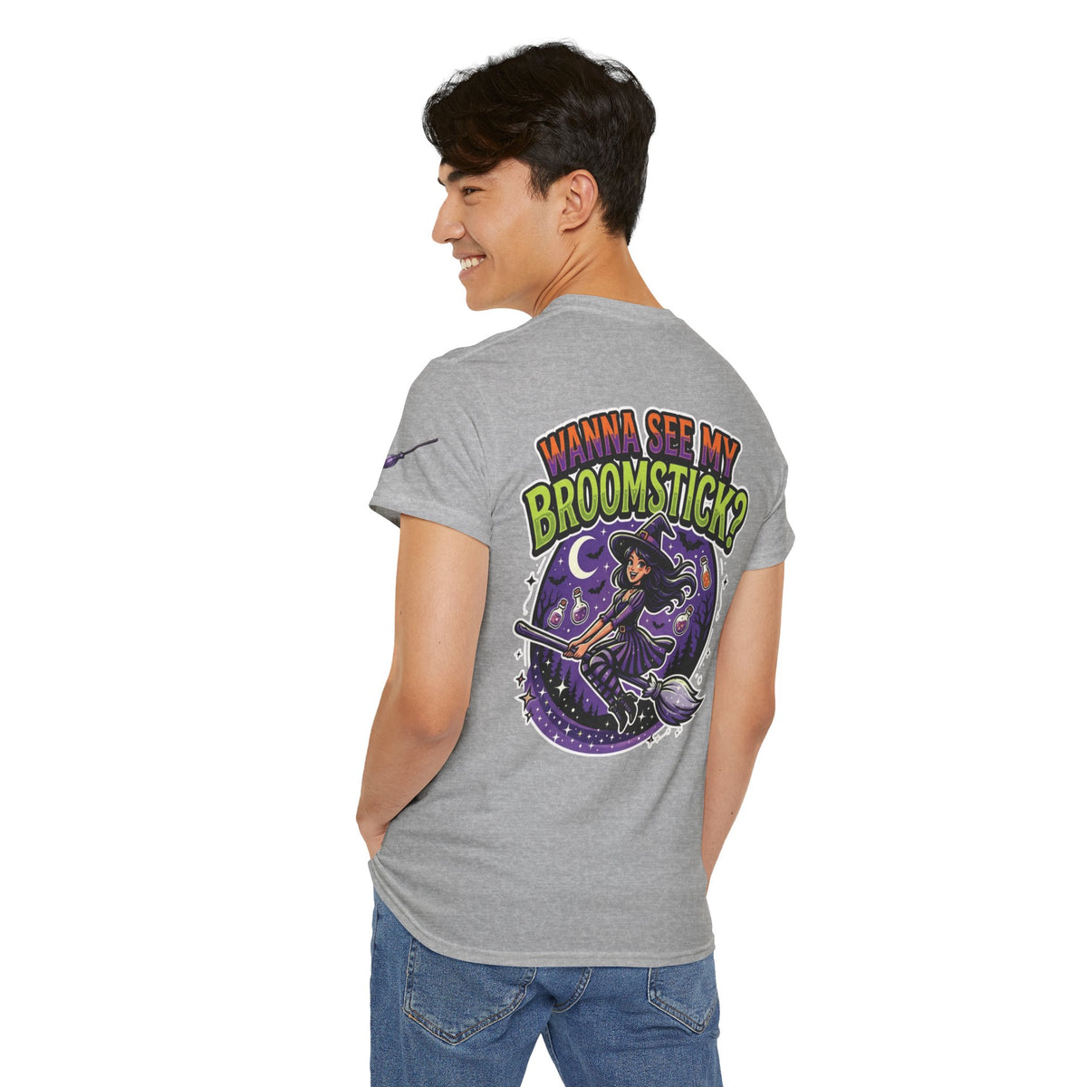 Color: Sport Grey | Wanna See My Broomstick Premium Graphic Tee