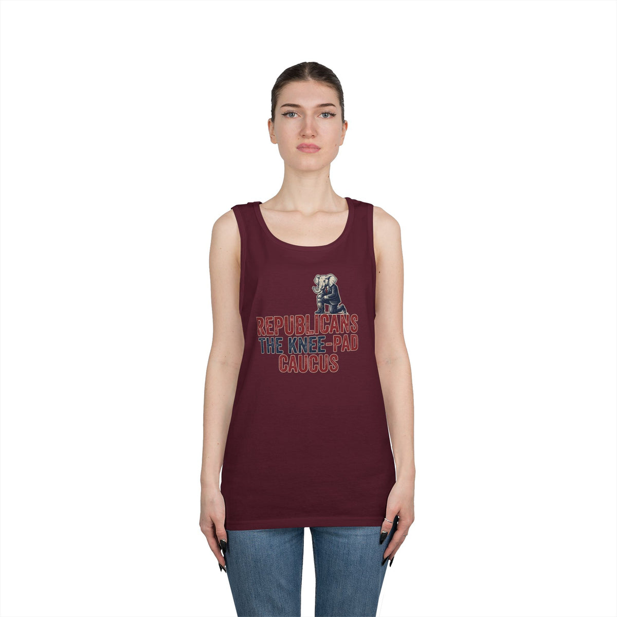 Color: Maroon | The Knee Pad Caucus Tank Top