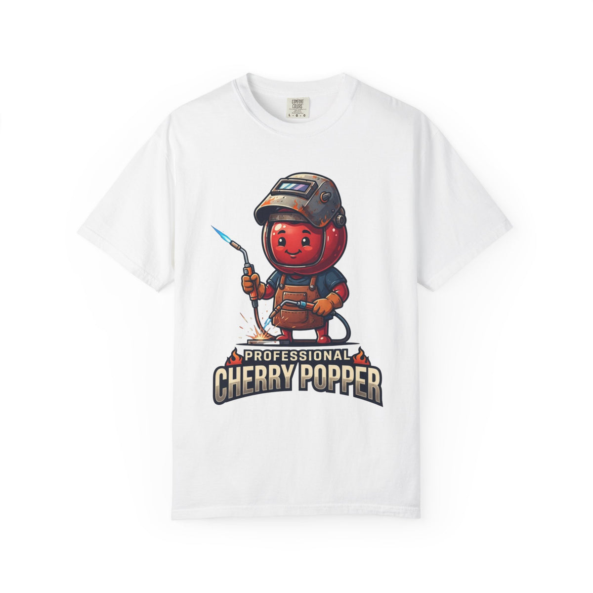Color: White | Professional Cherry Popper Unisex Garment-Dyed Tee