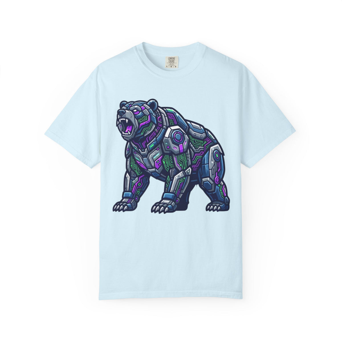 Color: Chambray | Cyber Bear Unisex Garment-Dyed Tee