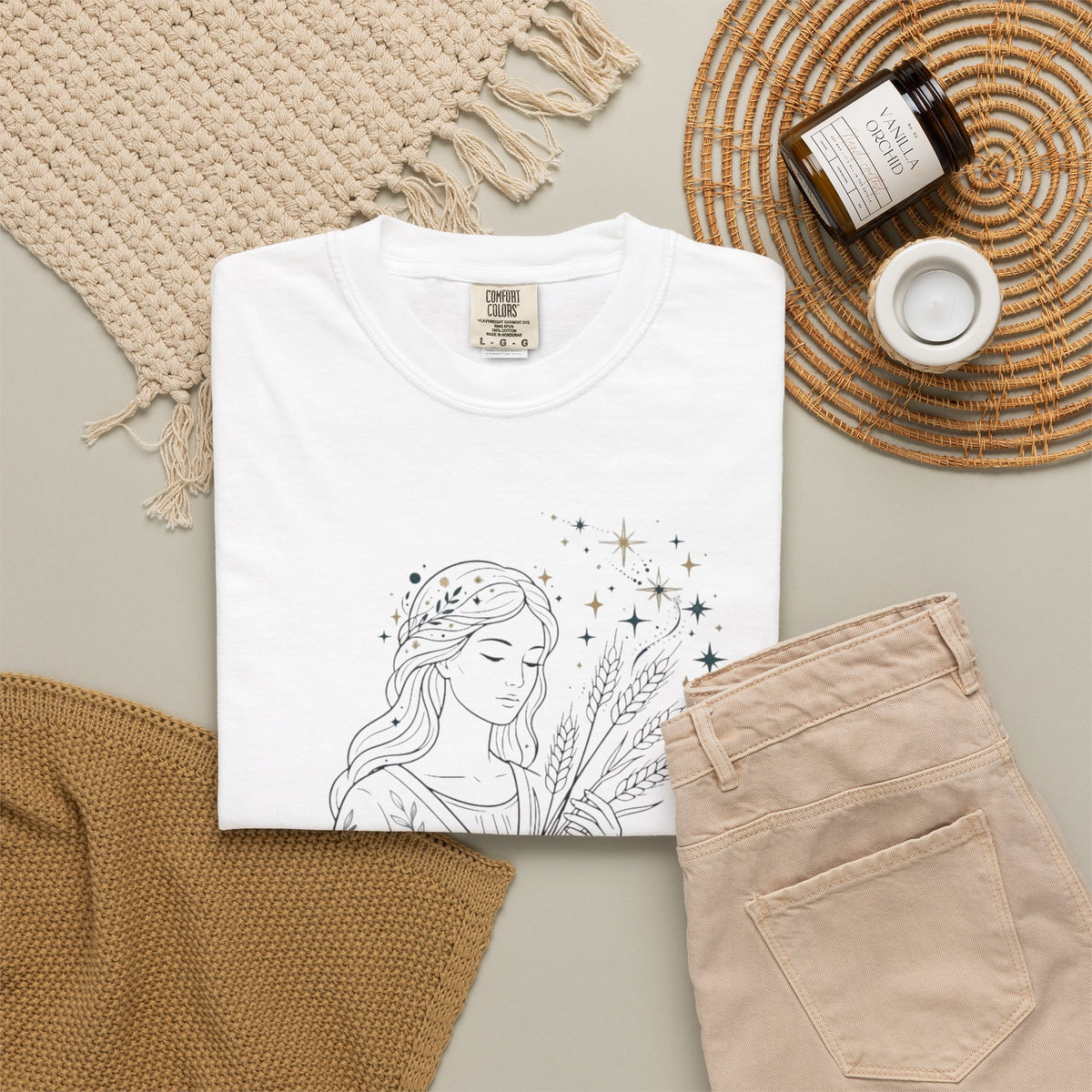 "Virgo The Wheat Maiden" Unisex Garment-Dyed Tee