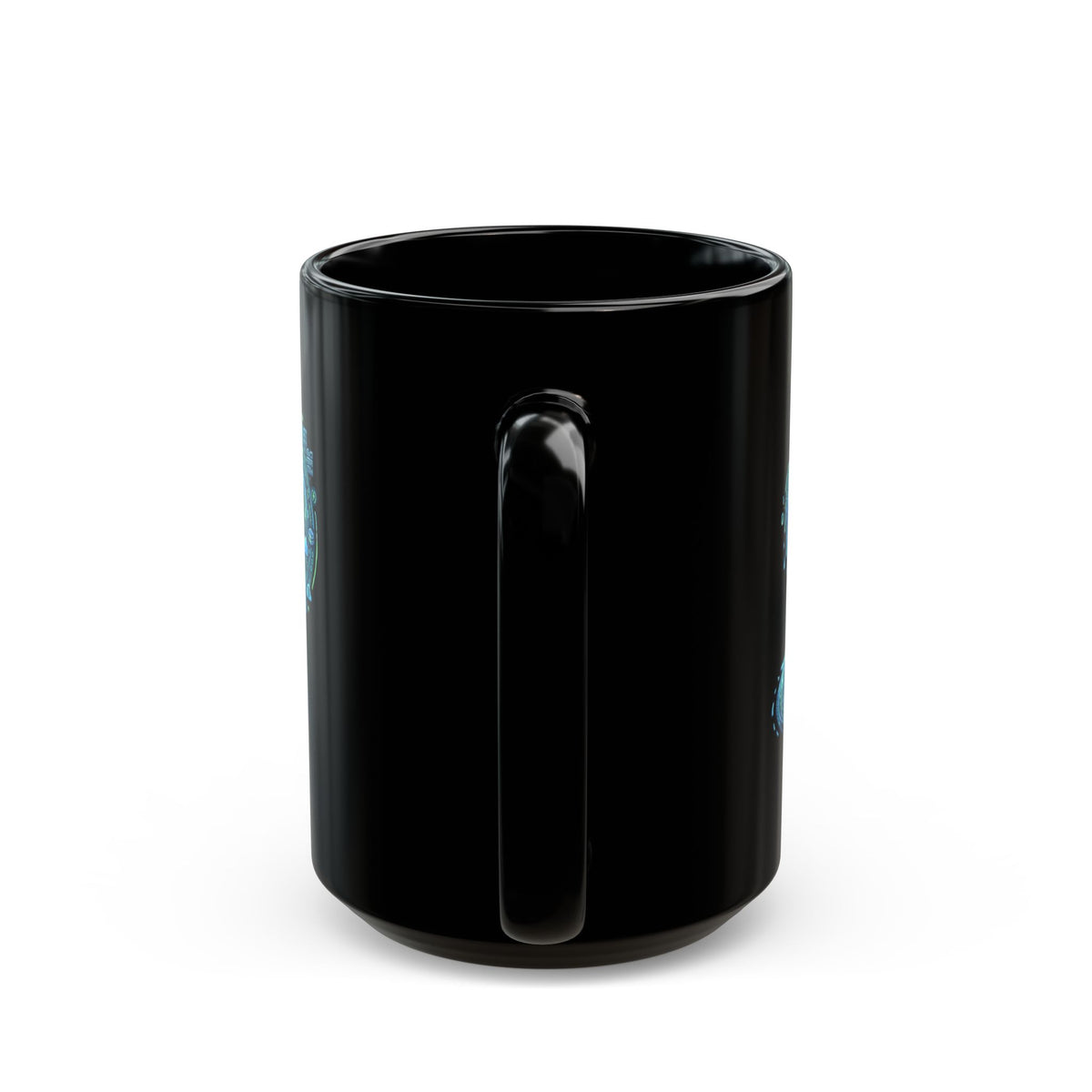 "Glass of Data" Black Ceramic Mug