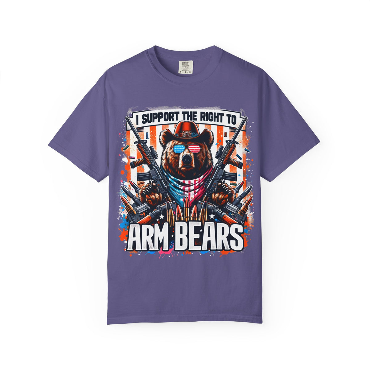 Color: Grape | The Right to Arm Bears Unisex Garment-Dyed T-shirt