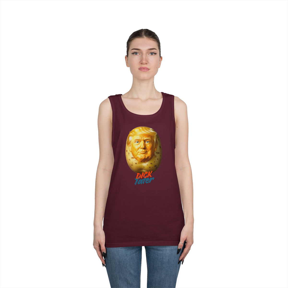 Color: Maroon | Dick Tater Tank Top