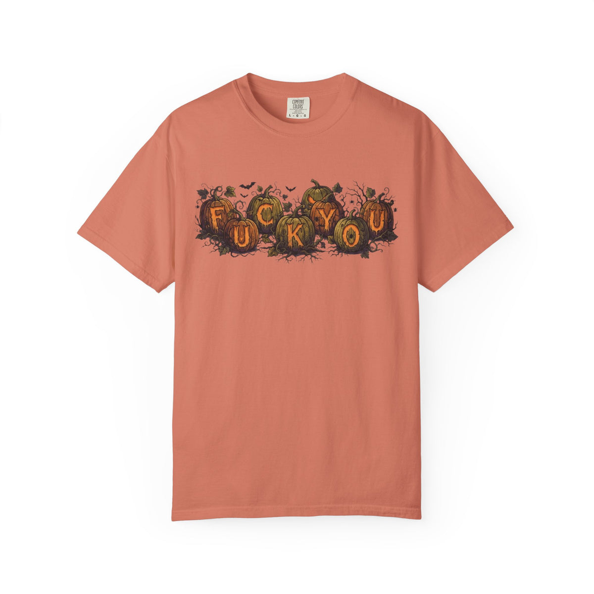 Color: Terracotta | Pumpkin FU Unisex Garment-Dyed Tee