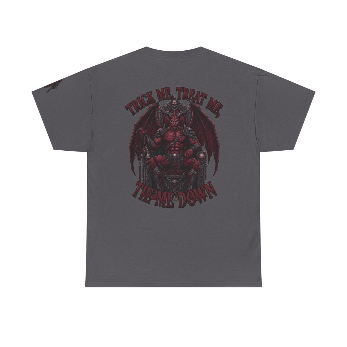 Color: Charcoal | Trick Me Treat Me Tie Me Down Premium Graphic Tee
