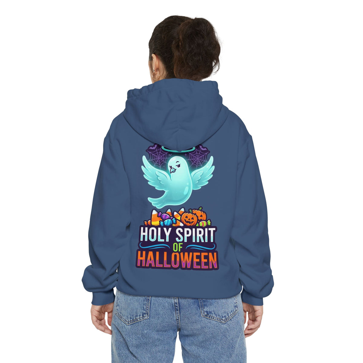 Color: True Navy | Holy Spirit of Halloween Garment-Dyed Hoodie