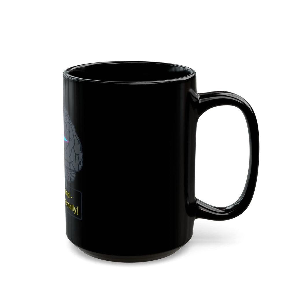"Screaming Internally" Black Ceramic Mug
