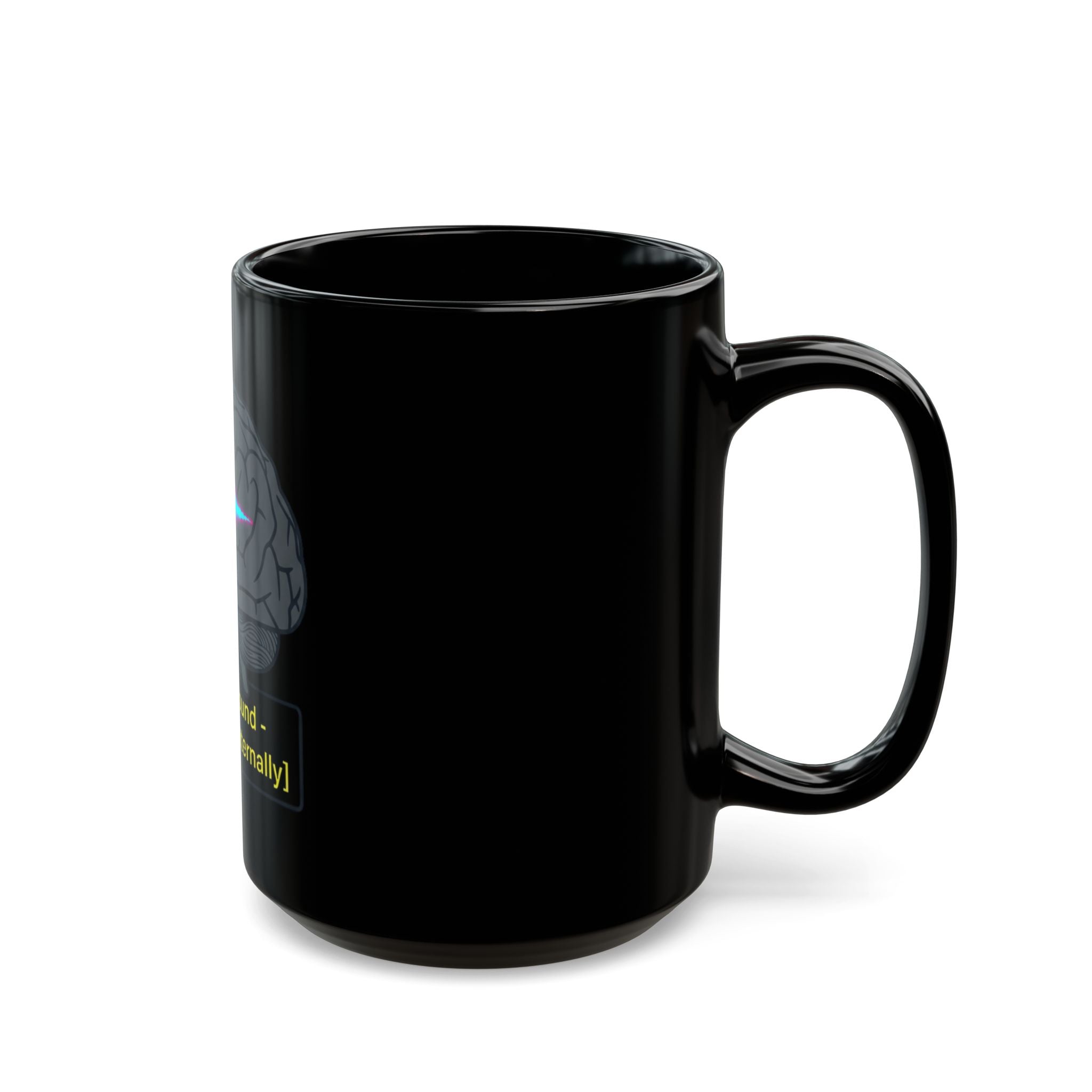 "Screaming Internally" Black Ceramic Mug