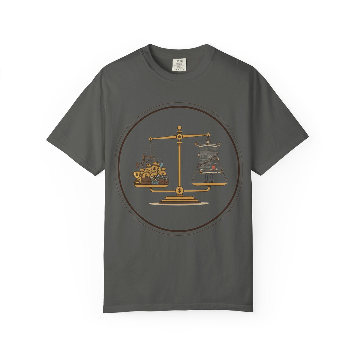 Color: Pepper | The Economic Balance Unisex Garment-Dyed T-shirt