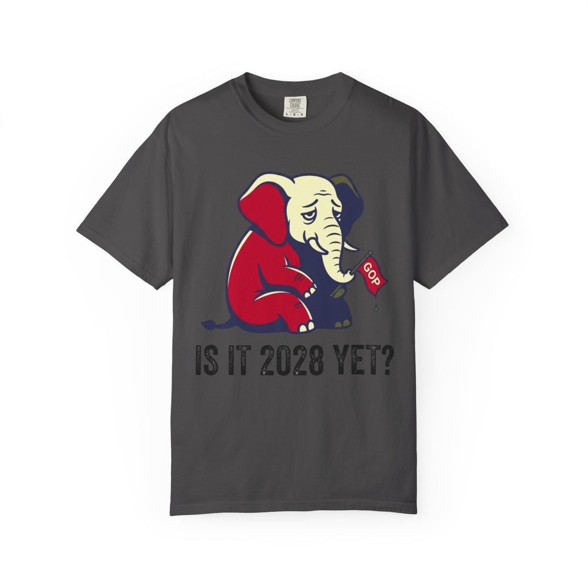 Color: Graphite | Is It 2028 Yet Unisex Garment-Dyed Tee