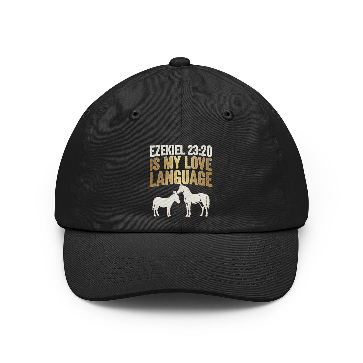 Color: Black | Good Book Series Ezekiel 23 20 Love Language Dad Hat