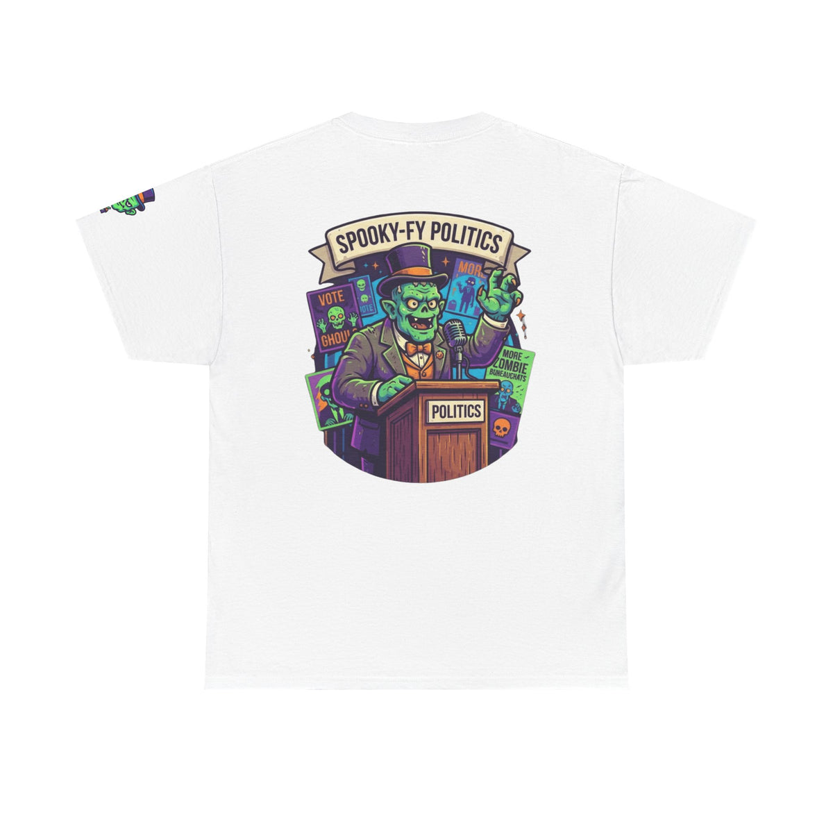 Color: White | Spooky-Fy Politics Premium Graphic Tee