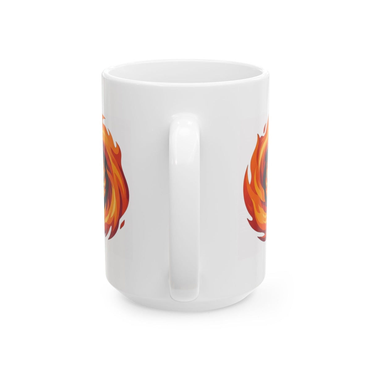 "Hellfire" White Ceramic Mug