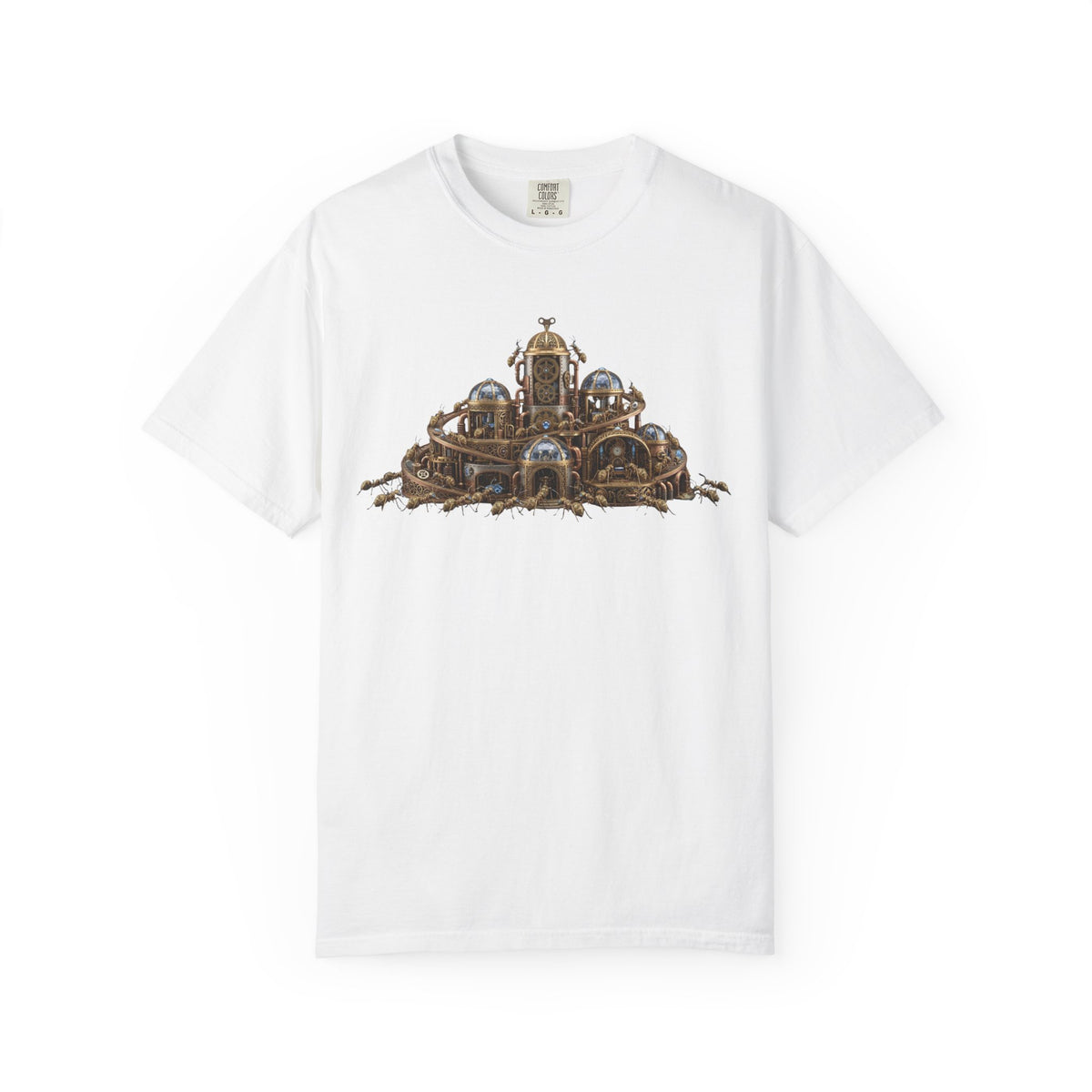 Color: White | Cyber Ants Unisex Garment-Dyed Tee