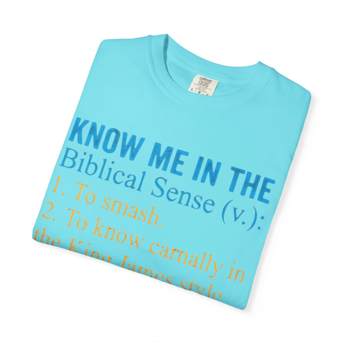 "Good Book Series Know Me In The Biblical Sense" Unisex Garment-Dyed Tee
