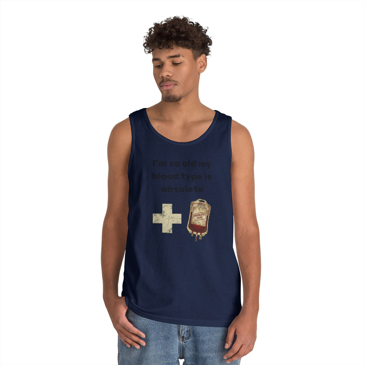 Color: Navy | Blood Type Tank Top