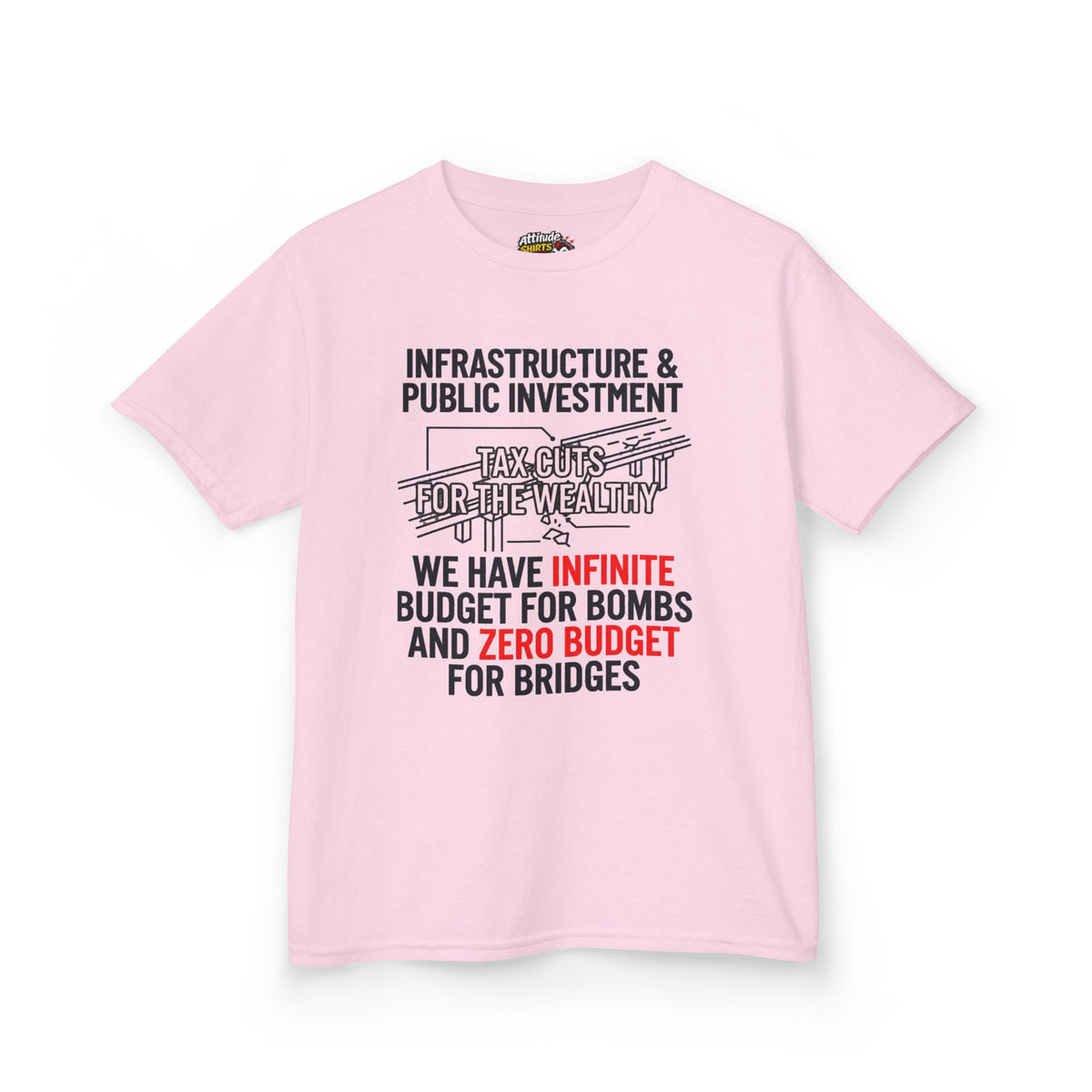 Color: Light Pink | Protest Series - Fix The Roads Kids Tee