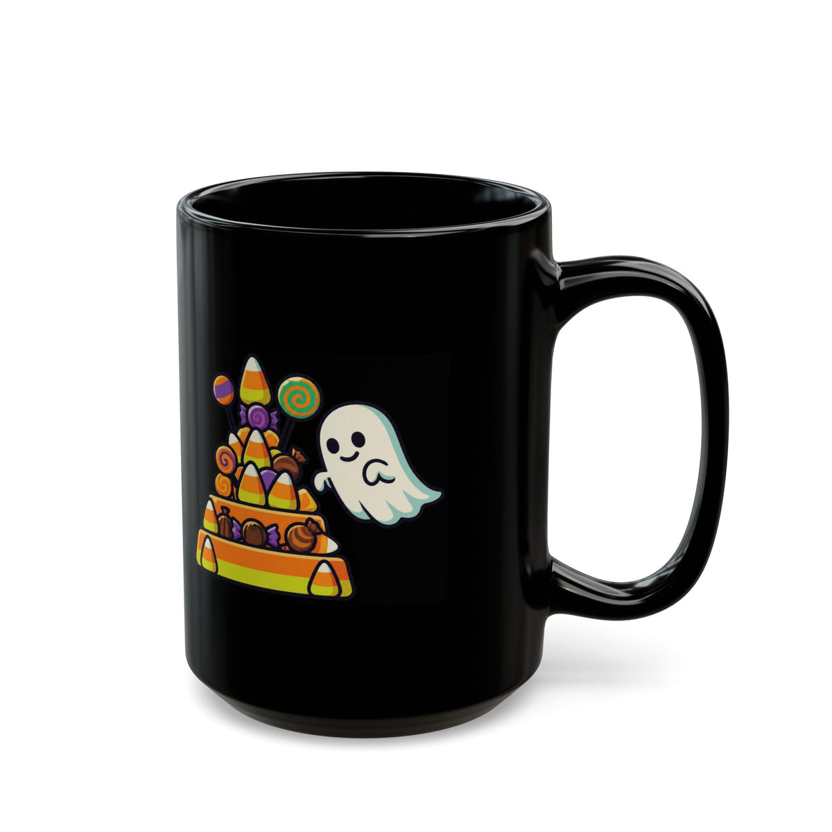 "Worship Candy" Black Ceramic Mug — Graphic