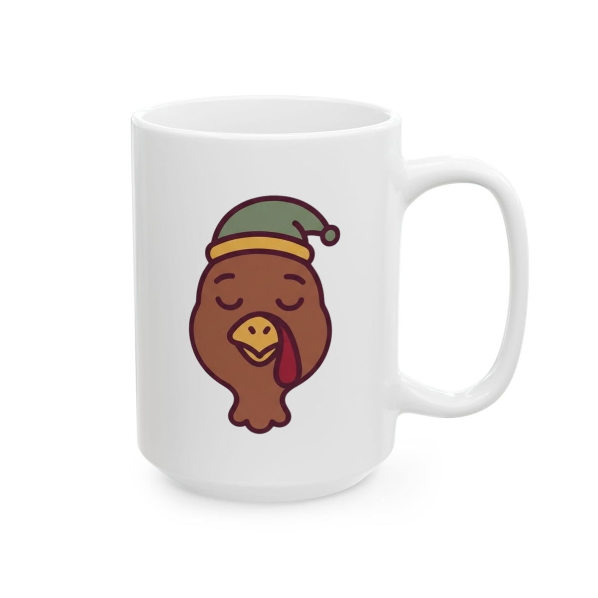 "The Turkey Made Me Do It" White Ceramic Mug — Graphic