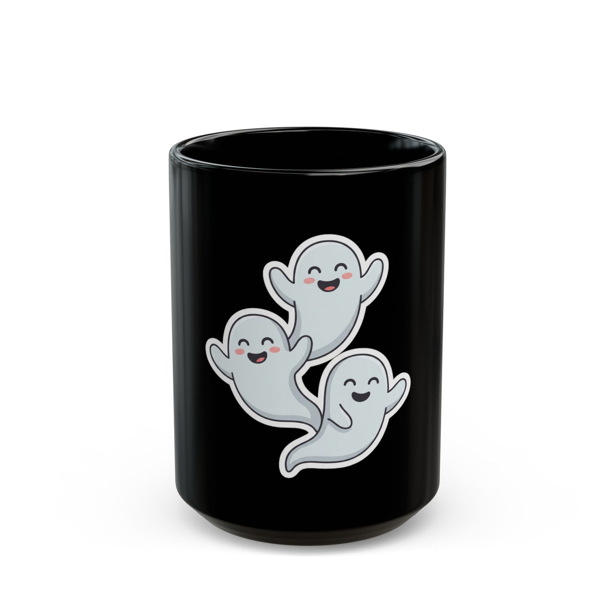 "Ghosts" Black Ceramic Mug