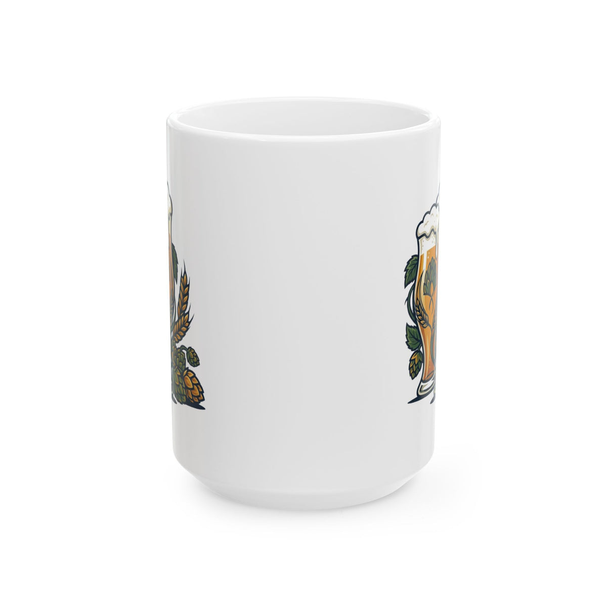 "Beer" White Ceramic Mug