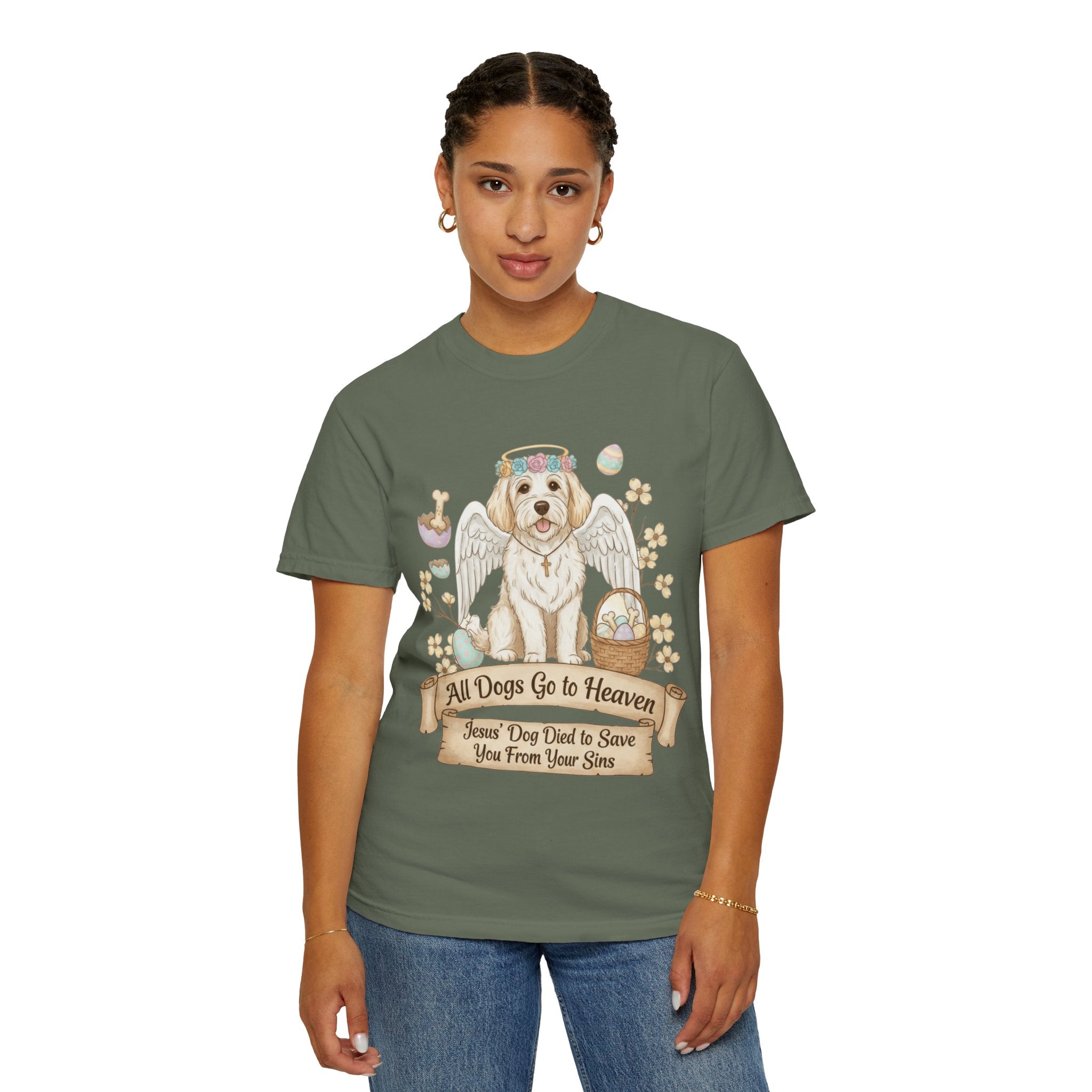 "All Dogs Go to Heaven 2" Unisex Garment-Dyed T-shirt