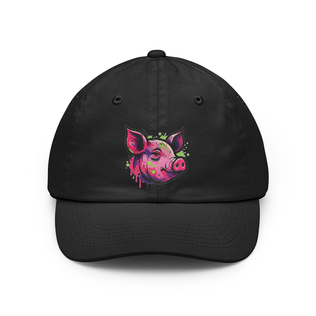 Color: Black | Barnyard Pig Dad Hat — Graphic